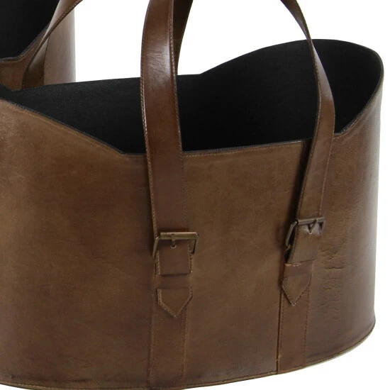 Flash Sale 🎁 Studio 350 Brown Leather Vintage Magazine Holder (Set Of 2) - S/2 20", 21"W 🛒 - Image 8