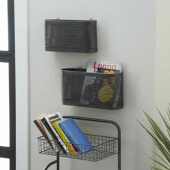 Cheap โจ Studio 350 Black Iron Industrial Magazine Rack Holder 10 X 18 X 4 - 46"W, 10"H ๐คฉ