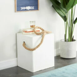 Buy 🔥 Studio 350 Fiber Clay Contemporary Outdoor Accent Table - 15 X 15 X 18 Yellow 🎁