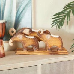 Cheap ๐คฉ Studio 350 Brown Wood Rustic Sculpture 9 X 21 X 6 - 21 X 6 X 9 โ