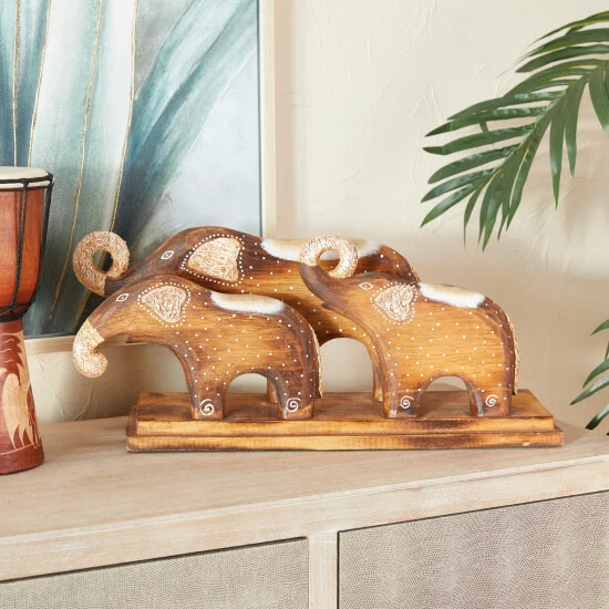 Cheap ๐คฉ Studio 350 Brown Wood Rustic Sculpture 9 X 21 X 6 - 21 X 6 X 9 โ