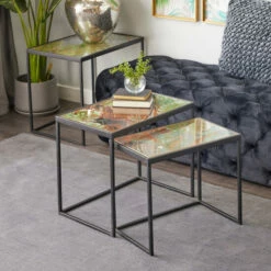 Buy 🛒 Studio 350 Black Iron Industrial Accent Table (Set Of 3) - 24 X 16 X 20 🤩