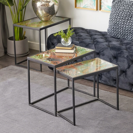 Buy 🛒 Studio 350 Black Iron Industrial Accent Table (Set Of 3) - 24 X 16 X 20 🤩