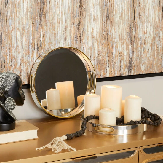 Coupon ๐ Studio 350 Silver Plastic Glam Tray (Set Of 2) - S/2 14", 12"W ๐คฉ