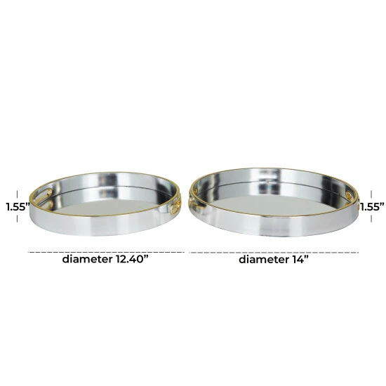 Coupon ๐ Studio 350 Silver Plastic Glam Tray (Set Of 2) - S/2 14", 12"W ๐คฉ - Image 5