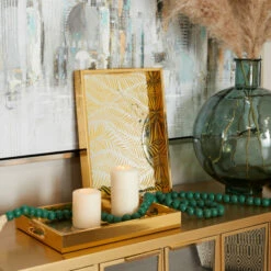 Cheapest 😉 Studio 350 Gold Plastic Glam Tray (Set Of 2) - S/2 16", 14"W Gold - Geometric 😍