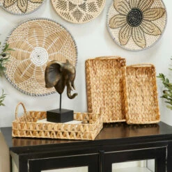 Best reviews of 😀 Studio 350 Brown Seagrass Coastal Tray ( Set Of 3) - S/3 19", 16", 15"W 😍