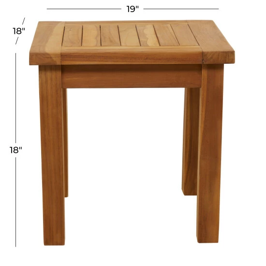 Buy 🎉 Studio 350 Teak Wood Traditional Indoor/Outdoor Accent Table - 18 X 19 X 18 ✨ - Image 5