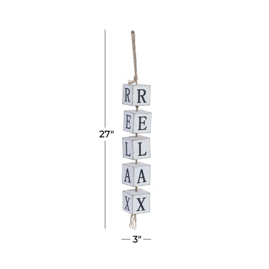 Wholesale ๐ฏ Studio 350 White Wood Coastal Wall Decor 27 X 3 X 3 - 3 X 3 X 27 ๐ฏ - Image 5