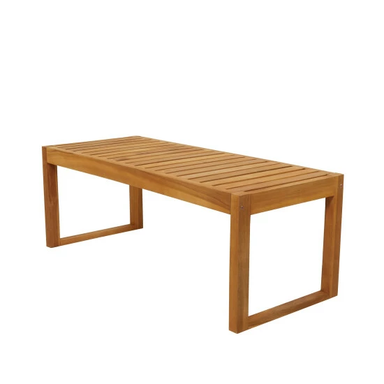 Buy 😀 Studio 350 Brown Teak Contemporary Outdoor Accent Table - 47 X 19 X 17 ⭐ - Image 3