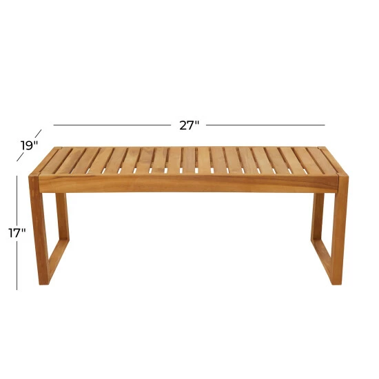 Buy 😀 Studio 350 Brown Teak Contemporary Outdoor Accent Table - 47 X 19 X 17 ⭐ - Image 5