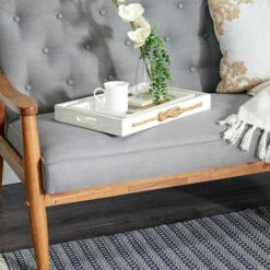 Best deal 🤩 Studio 350 Wood Coastal Trays (Set Of 2) - S/2 19", 16"W White ⌛