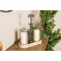 Best deal ๐งจ Studio 350 Industrial Wood And Metal Wine Carrier For 2 Bottles, 12" X 14" โญ