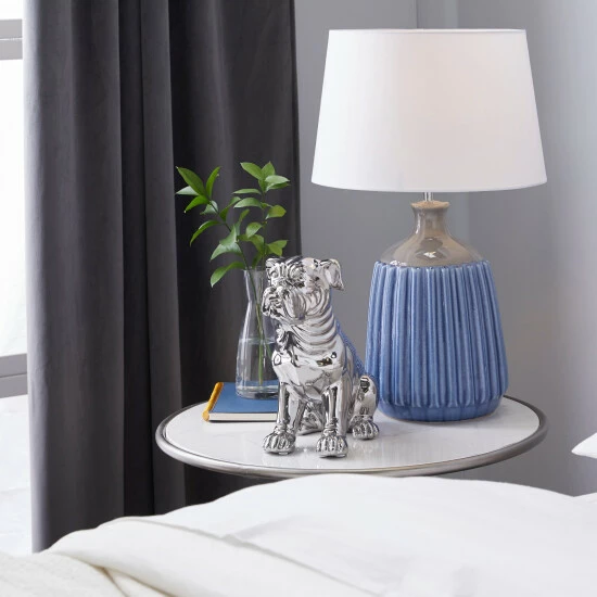 Flash Sale โ Studio 350 Silver Ceramic Glam Sculpture ๐ถ Dog 11 X 11 X 6 - 11 X 6 X 11 ๐งจ