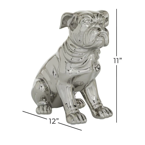 Flash Sale โ Studio 350 Silver Ceramic Glam Sculpture ๐ถ Dog 11 X 11 X 6 - 11 X 6 X 11 ๐งจ - Image 6