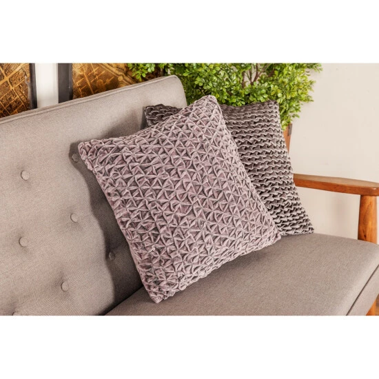 Promo 🌟 Studio 350 Modern 17 X 17 Inch Square Smocking Work Pillow Grey 😉 - Image 6