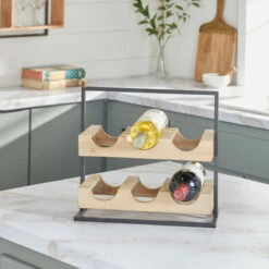 Flash Sale 🔔 Studio 350 Brown Wood Farmhouse Wine Rack 13 X 14 X 6 - 14 X 6 X 13 😀