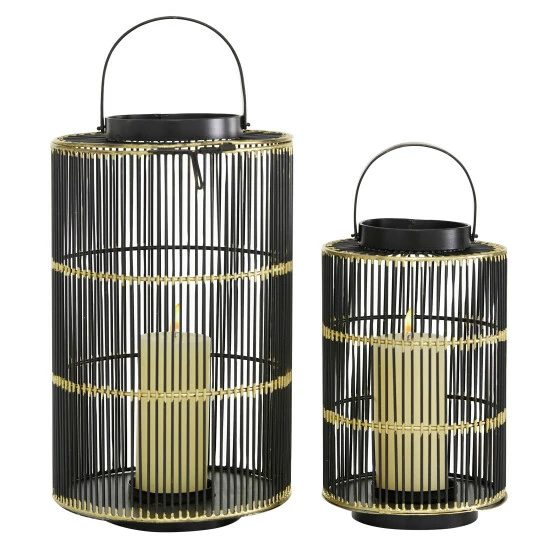 Cheap ๐งจ Studio 350 Set Of 2 Black Metal Contemporary Lantern - S/2 11", 16"H ๐ - Image 2