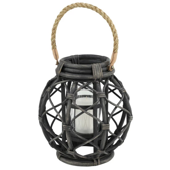 Wholesale ❤️ Studio 350 Black Rattan Coastal Lantern 12 X 12 X 12 - 12 X 12 X 12Round 🔥 - Image 2