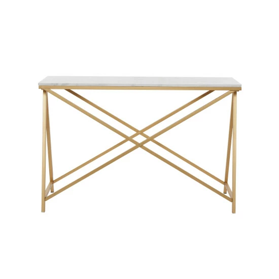 Budget 🔔 Studio 350 White Iron Contemporary Console Tablev - 47 X 14 X 31 🎁 - Image 2