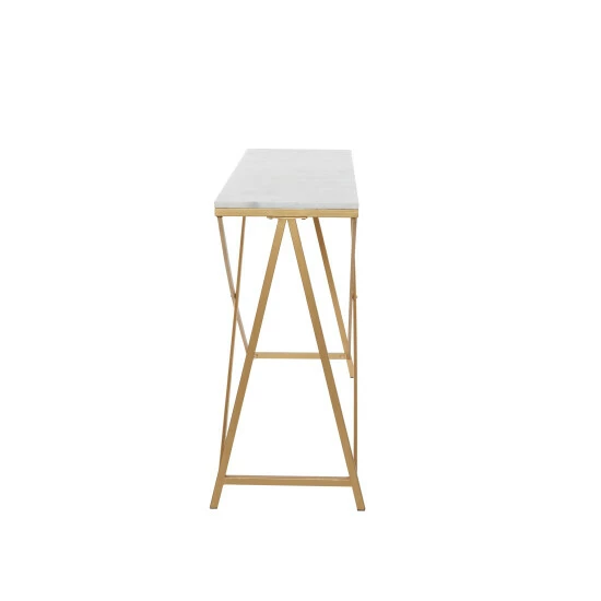 Budget 🔔 Studio 350 White Iron Contemporary Console Tablev - 47 X 14 X 31 🎁 - Image 3