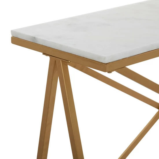 Budget 🔔 Studio 350 White Iron Contemporary Console Tablev - 47 X 14 X 31 🎁 - Image 6