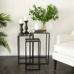 Deals ✔️ Studio 350 Aluminum Contemporary Accent Table (Set Of 3) - S/3 25", 22", 20"H White ⌛