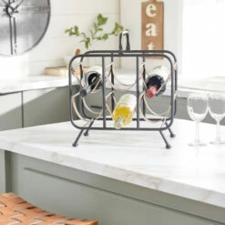 Coupon 🎁 Studio 350 Black Iron Contemporary Wine Rack 16 X 15 X 10 - 15 X 10 X 16 🧨
