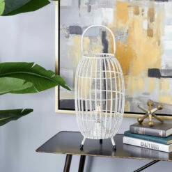 Top 10 ⭐ Studio 350 White Metal Modern Lantern 16 X 9 X 9 - 9 X 9 X 16 🔥
