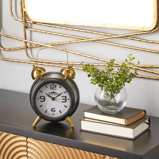 Promo ๐ Studio 350 Black Stainless Steel Traditional Clock 9 X 6 X 3 - 6 X 3 X 9Round โค๏ธ