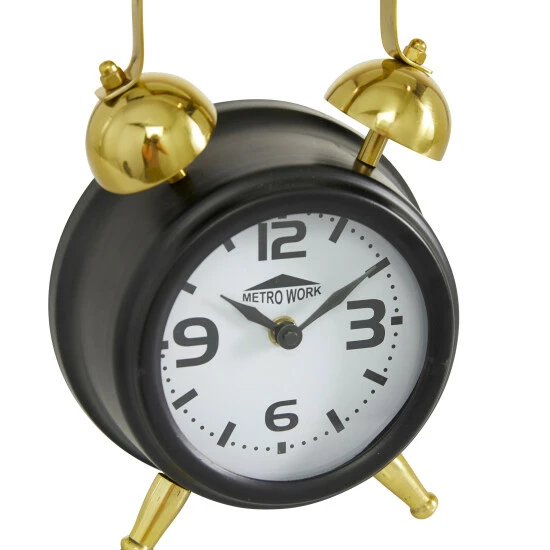 Promo ๐ Studio 350 Black Stainless Steel Traditional Clock 9 X 6 X 3 - 6 X 3 X 9Round โค๏ธ - Image 5