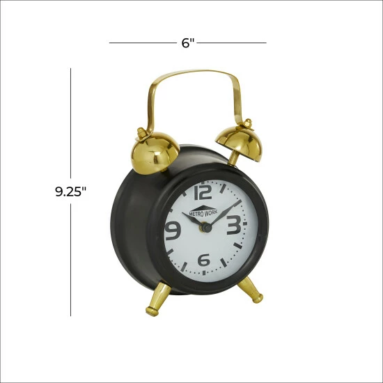 Promo ๐ Studio 350 Black Stainless Steel Traditional Clock 9 X 6 X 3 - 6 X 3 X 9Round โค๏ธ - Image 6