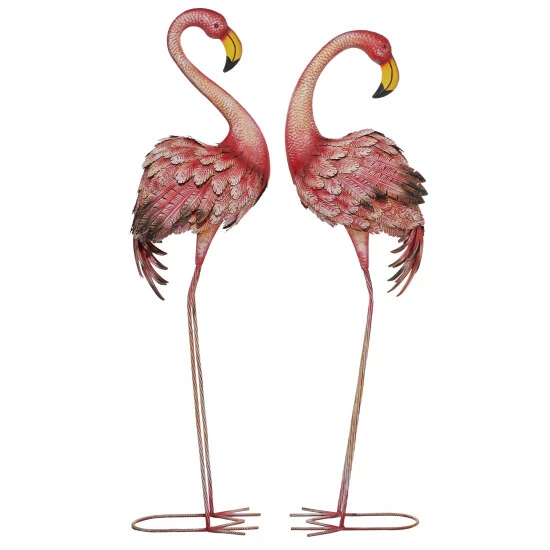 Flash Sale ❤️ Studio 350 Pink Iron Coastal Garden Sculpture Birds (Set Of 2) 😍 - Image 2