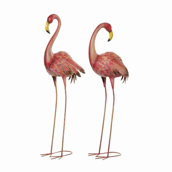 Flash Sale ❤️ Studio 350 Pink Iron Coastal Garden Sculpture Birds (Set Of 2) 😍 - Image 3