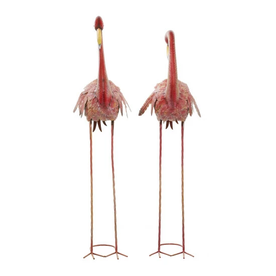 Flash Sale ❤️ Studio 350 Pink Iron Coastal Garden Sculpture Birds (Set Of 2) 😍 - Image 4