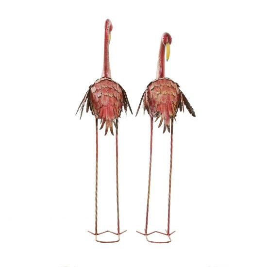 Flash Sale ❤️ Studio 350 Pink Iron Coastal Garden Sculpture Birds (Set Of 2) 😍 - Image 8
