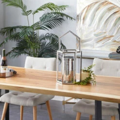 Discount ๐ Studio 350 Silver Stainless Steel Contemporary Lantern 13 X 10 X 11 - 10 X 11 X 13 ๐