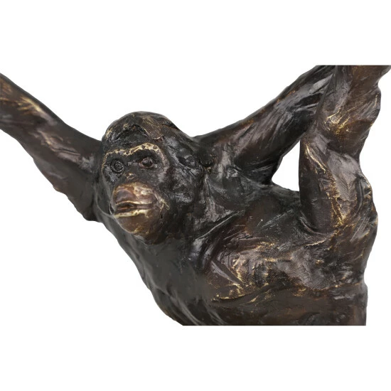 New 🤩 Studio 350 Black Polystone Modern Sculpture Monkey 13 X 15 X 6 - 15 X 6 X 13 ⭐ - Image 3