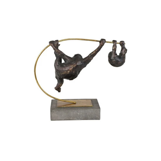 New 🤩 Studio 350 Black Polystone Modern Sculpture Monkey 13 X 15 X 6 - 15 X 6 X 13 ⭐ - Image 6
