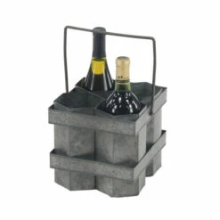 Discount ❤️ Studio 350 Grey Metal Farmhouse Wine Holder, 7" X 8" X 7" 💯