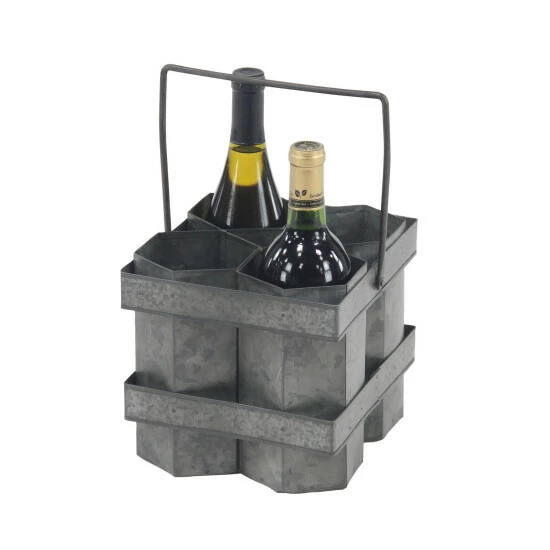 Discount โค๏ธ Studio 350 Grey Metal Farmhouse Wine Holder, 7" X 8" X 7" ๐ฏ