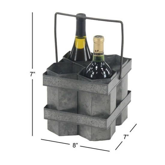Discount โค๏ธ Studio 350 Grey Metal Farmhouse Wine Holder, 7" X 8" X 7" ๐ฏ - Image 5