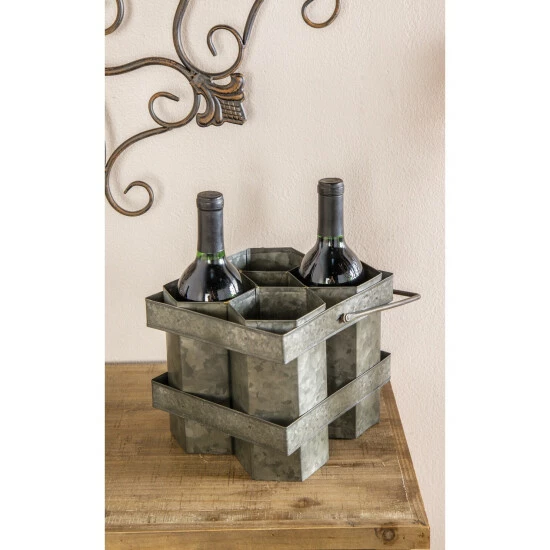 Discount โค๏ธ Studio 350 Grey Metal Farmhouse Wine Holder, 7" X 8" X 7" ๐ฏ - Image 6