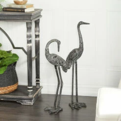 Top 10 ✔️ Studio 350 Dark Grey Aluminum Traditional Garden Sculpture (Set Of 2) - 7 X 8 X 31 🌟