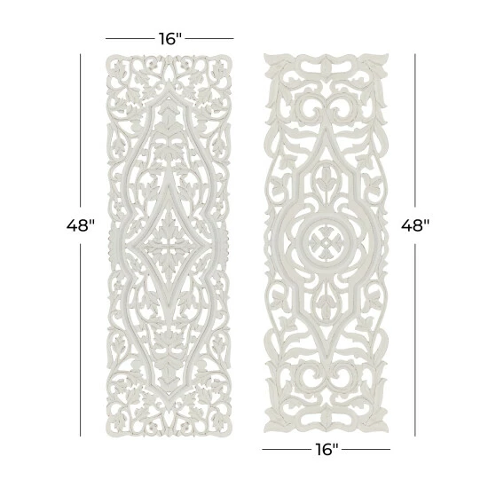 Promo 🌟 Studio 350 White Wood Farmhouse Wall Decor Abstract (Set Of 2) ✨ - Image 5