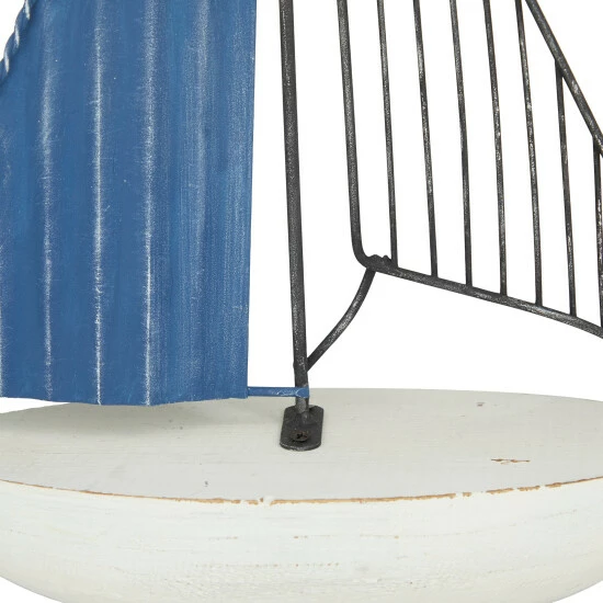 Hot Sale 👏 Studio 350 Blue Metal Nautical Boat Sculpture - 17 X 10 X 4 👍 - Image 4