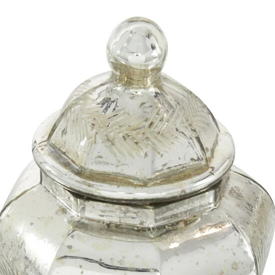 Promo 🔥 Studio 350 Silver Glass Vintage Decorative Jar (Set Of 3) - 5 X 5 X 8 😉 - Image 6