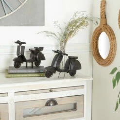 Promo 😀 Studio 350 Black Aluminum Traditional Sculpture Transportation Set Of 2 - 11 X 4 X 8 🎁