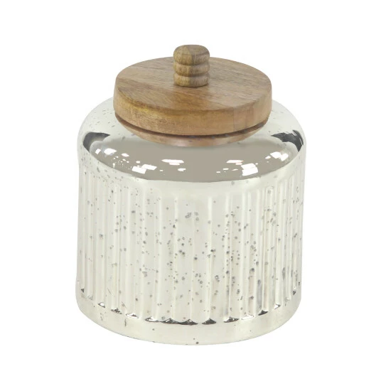 Best Pirce ❤️ Studio 350 Glass Farmhouse Decorative Jar (Set Of 3) - S/3 5", 7", 9"H Silver 😀 - Image 3