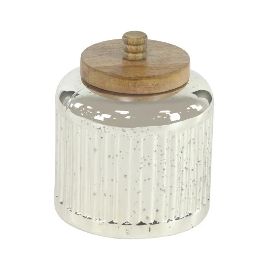 Best Pirce ❤️ Studio 350 Glass Farmhouse Decorative Jar (Set Of 3) - S/3 5", 7", 9"H Silver 😀 - Image 4